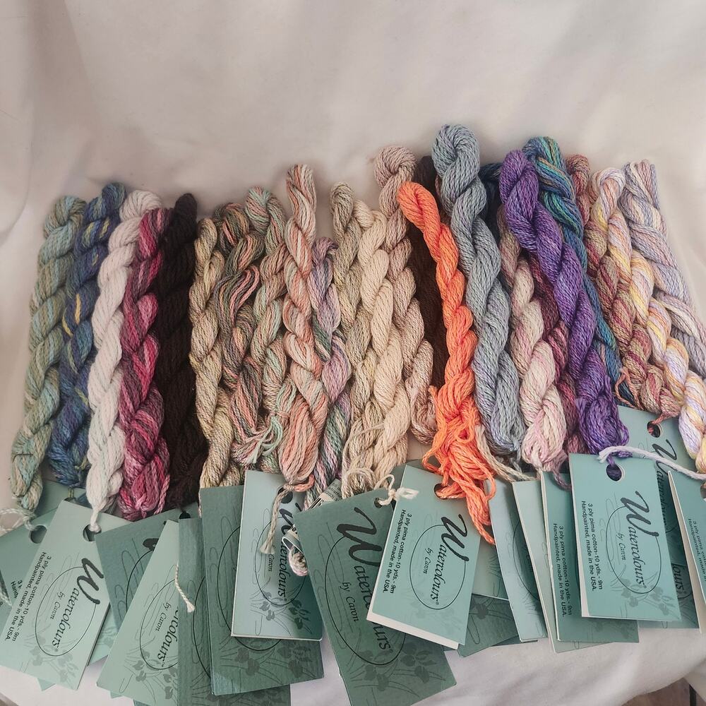 25 Skeins Watercolours Caron 3 Ply Pima Cotton Handpainted 10 Yards B17